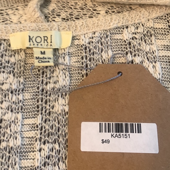 ❌SOLD❌NWT Shawl Style Cardigan - Open Weave Lace Like Material Sz M - Picture 10 of 16